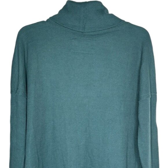 Anthropologie Maeve Ainsley Cowl Neck Waffle Fabric Tunic - Forest Green - S - Picture 6 of 10